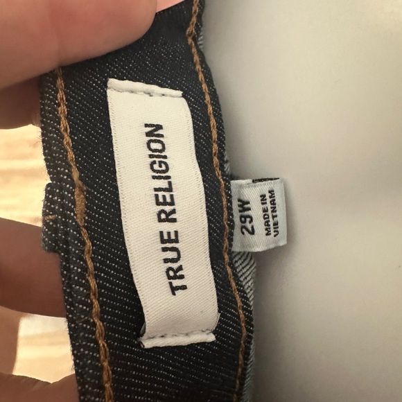 True Religion Denim Mini Skirt Dark Wash Y2K Western Style Pockets - Picture 4 of 5